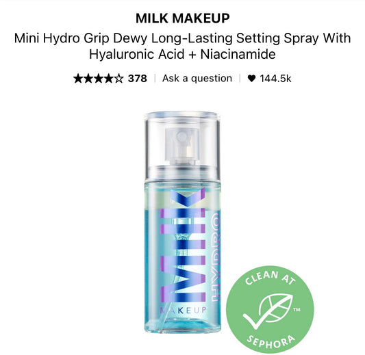 MILK - Mini Hydro Grip Hydrating Makeup Primer with Hyaluronic Acid + Niacinamide