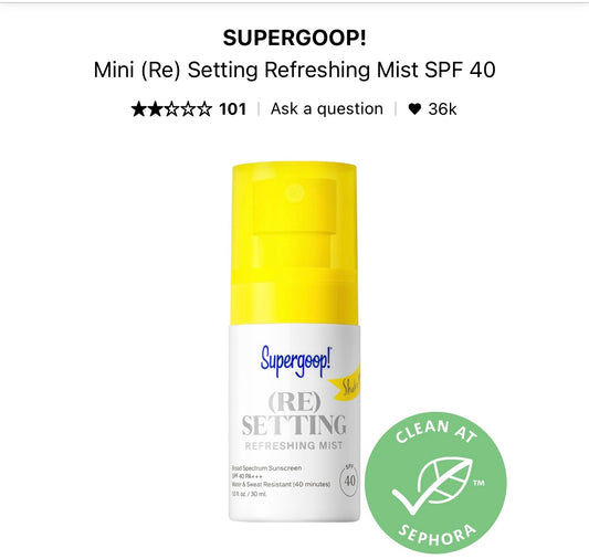 Supergoop - Mini (Re) Setting Refreshing Mist SPF 40